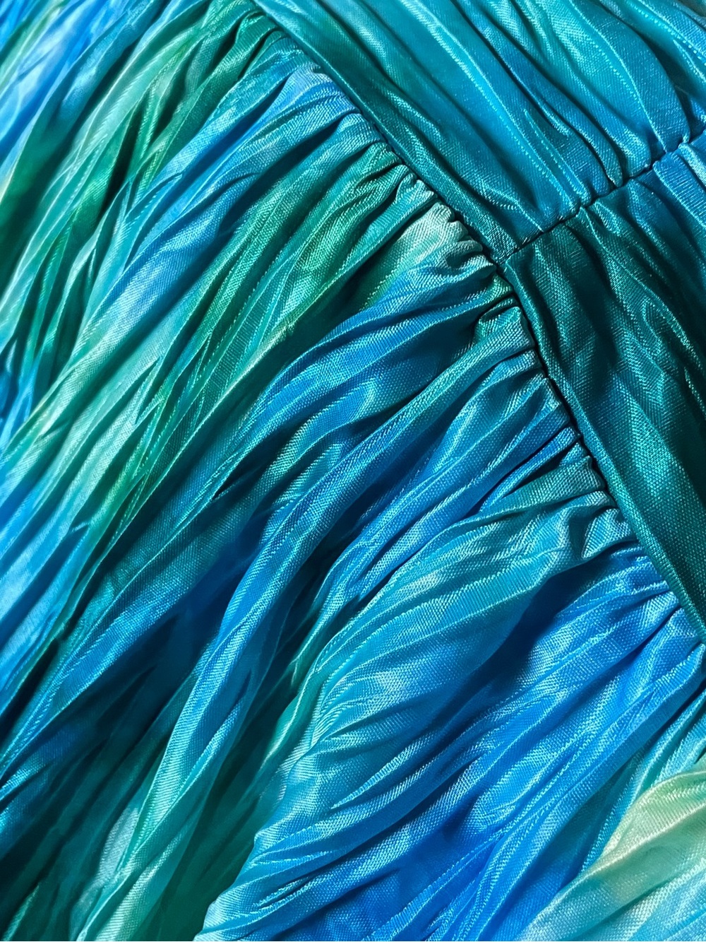 My Michelle Blue Green Ruched Tiered Party Dress Size 12 - Picture 3 of 9